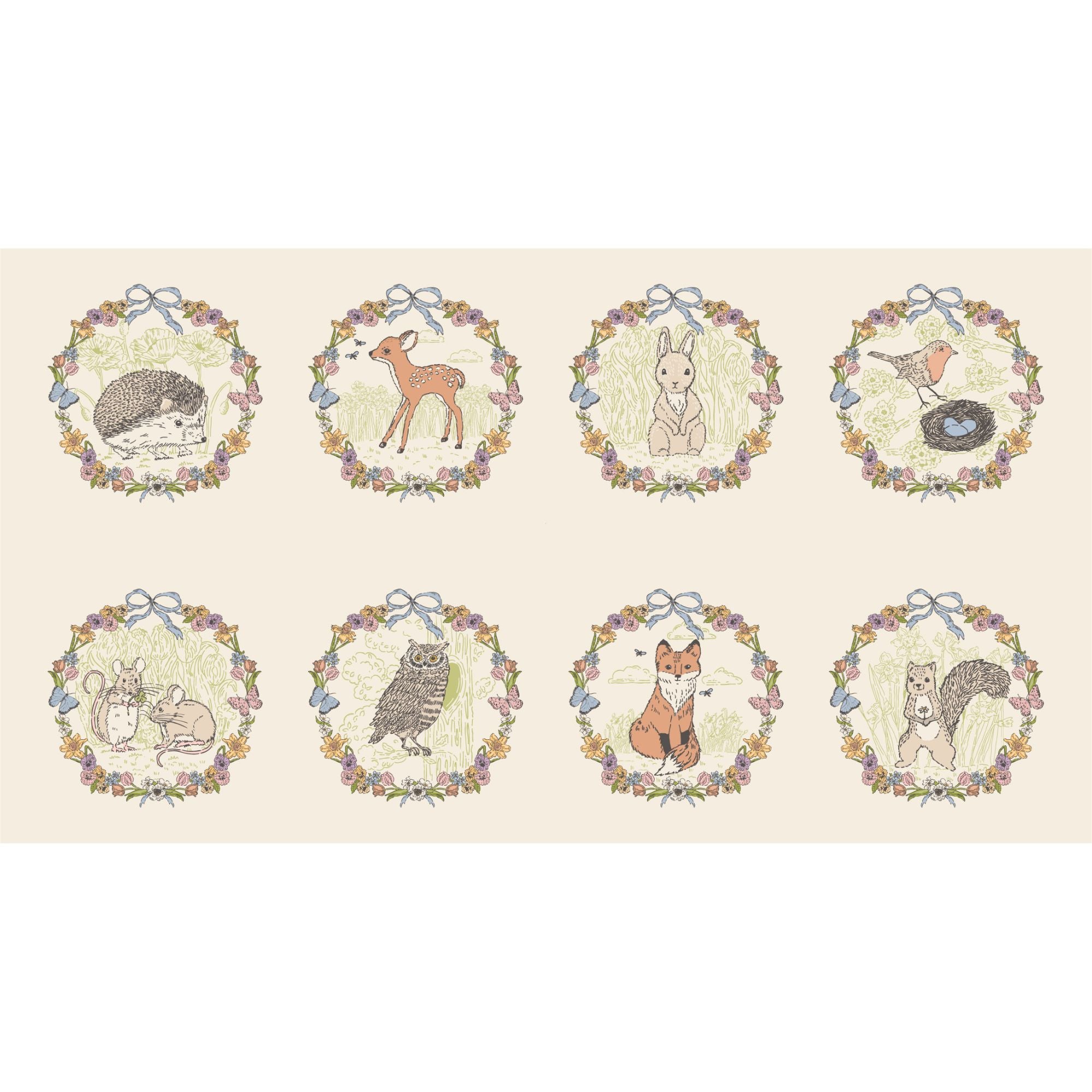 PRESALE My Secret Garden Animal 8 Square Panel Cloud by Stacy Iest Hsu for Moda Fabrics | 20958 11