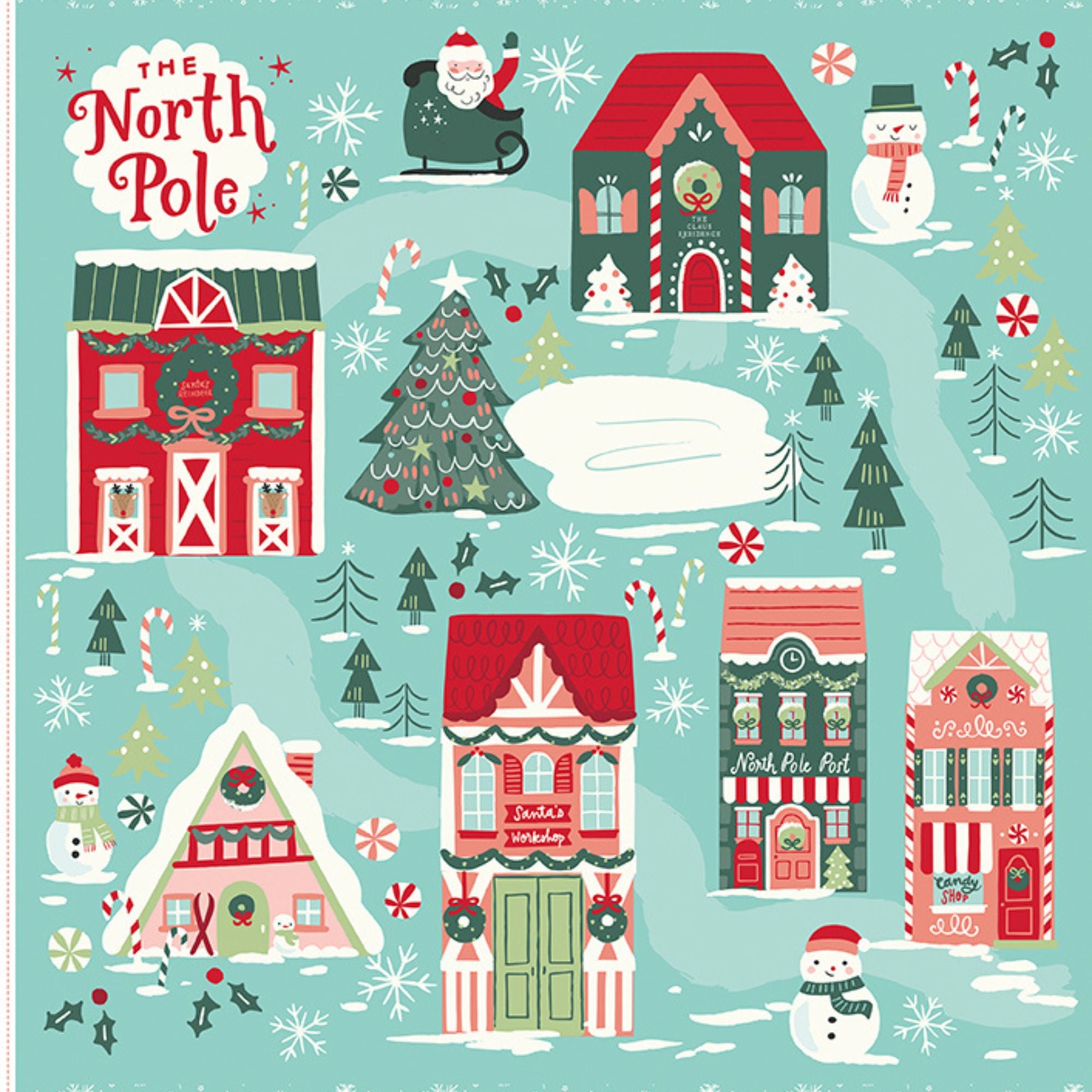 The North Pole Flannel Panel by My Mind's Eye for Riley Blake Designs | Panel Size 35 1/2" x 43 1/2" | F17755-PANEL