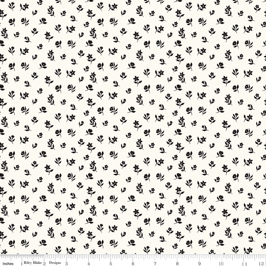PRESALE Moonlit Trellis Flower Toss Cloud Yardage by My Mind's Eye for Riley Blake Designs | C18213-CLOUD