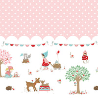 Whimsical Woodland Border Print Pink Yardage by Tasha Noel for Riley Blake Designs | C17648-PINK