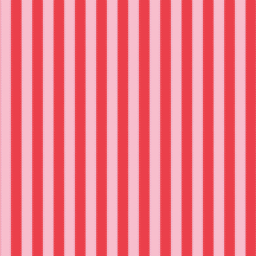 PRESALE The World of Strawberry Shortcake Stripes Red Yardage for Riley Blake Designs | C18565-RED