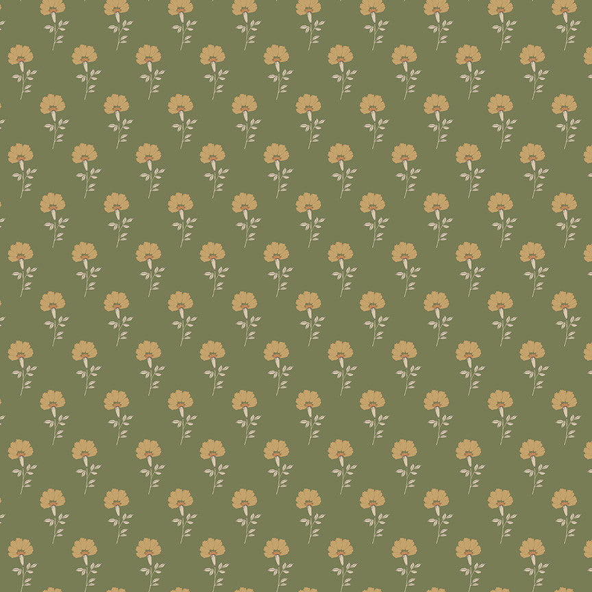 Threads of Grace Flora Green by Kassidy Grace for Riley Blake Designs | C16821-GREEN | 14" Remnant Fabric