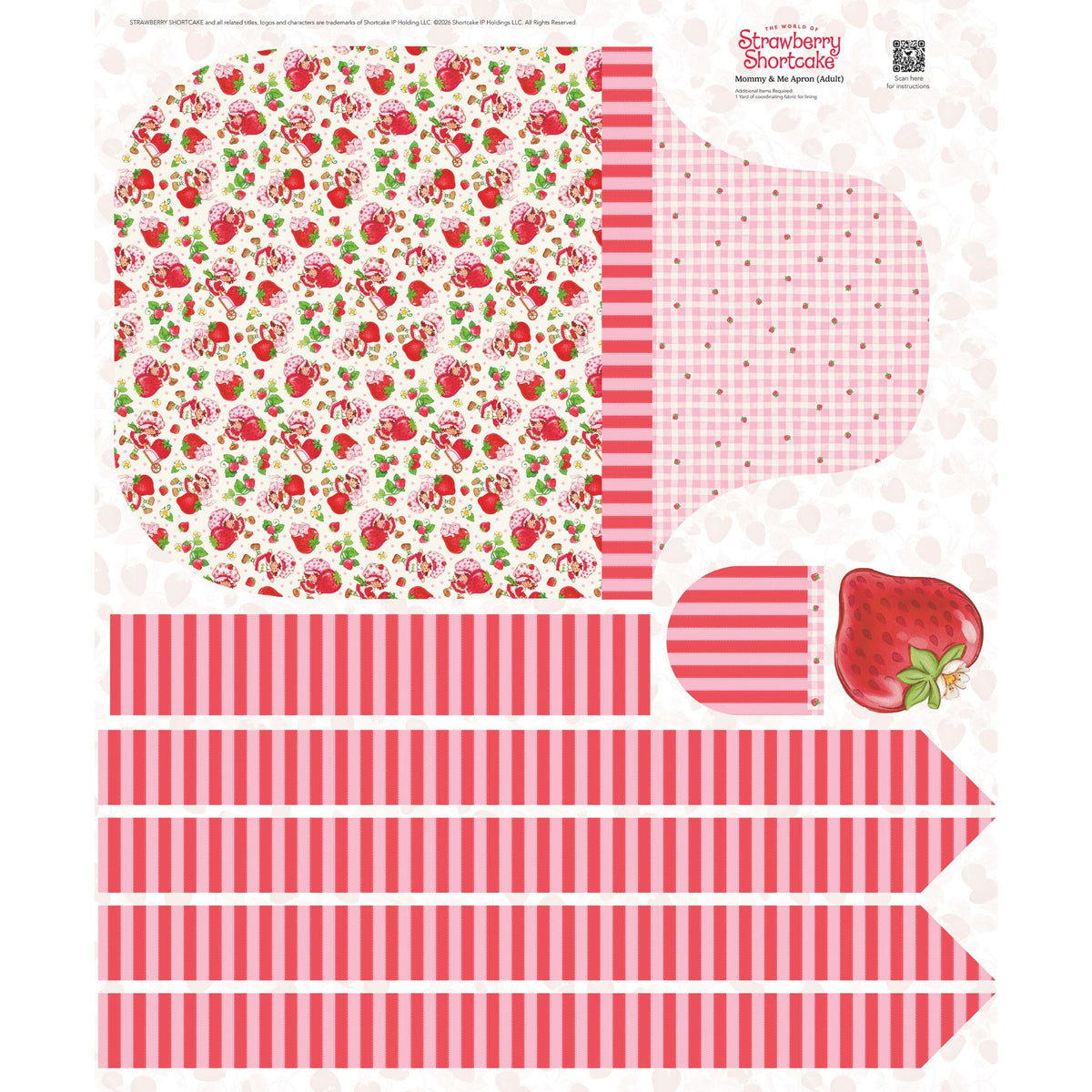 PRESALE The World of Strawberry Shortcake Adult Apron Panel for Riley Blake Designs | Panel Size 35 1/2" x 43 1/2" | P18568-PANEL