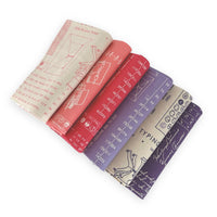 Violet Blooms Fabric Bundle | TYPE/ography by Lori Holt of Bee in my Bonnet | 7 Pieces | Curated Fat Quarter or Half Yard Bundle