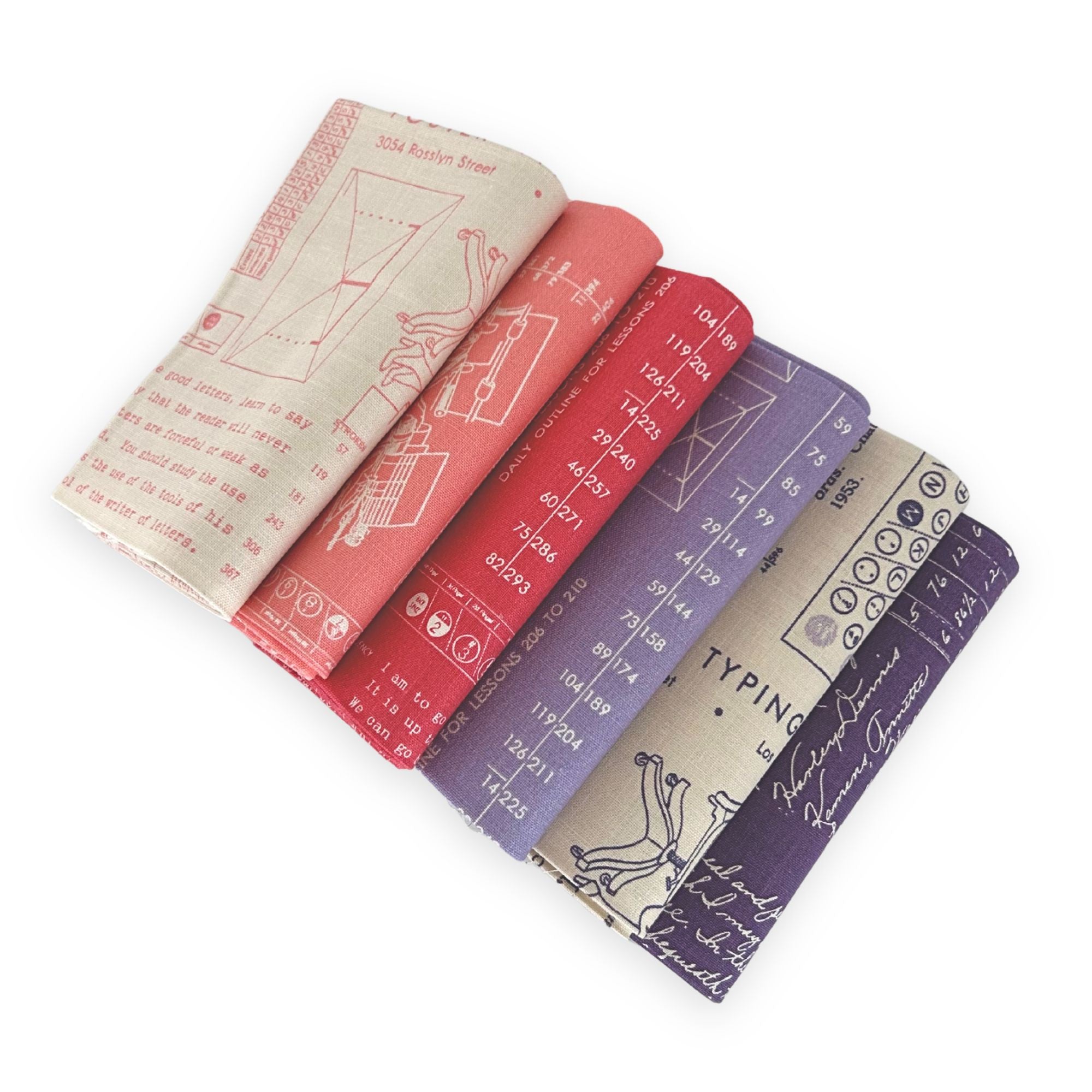 Violet Blooms Fabric Bundle | TYPE/ography by Lori Holt of Bee in my Bonnet | 7 Pieces | Curated Fat Quarter or Half Yard Bundle