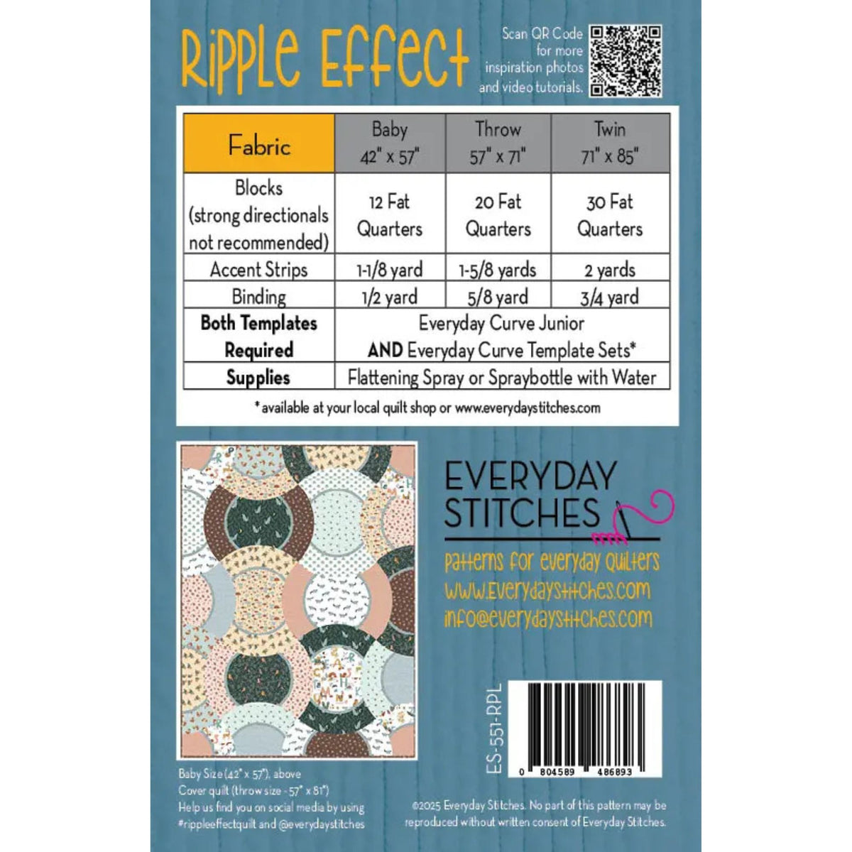 Ripple Effect Quilt Pattern by Everyday Stitches | 551RPL