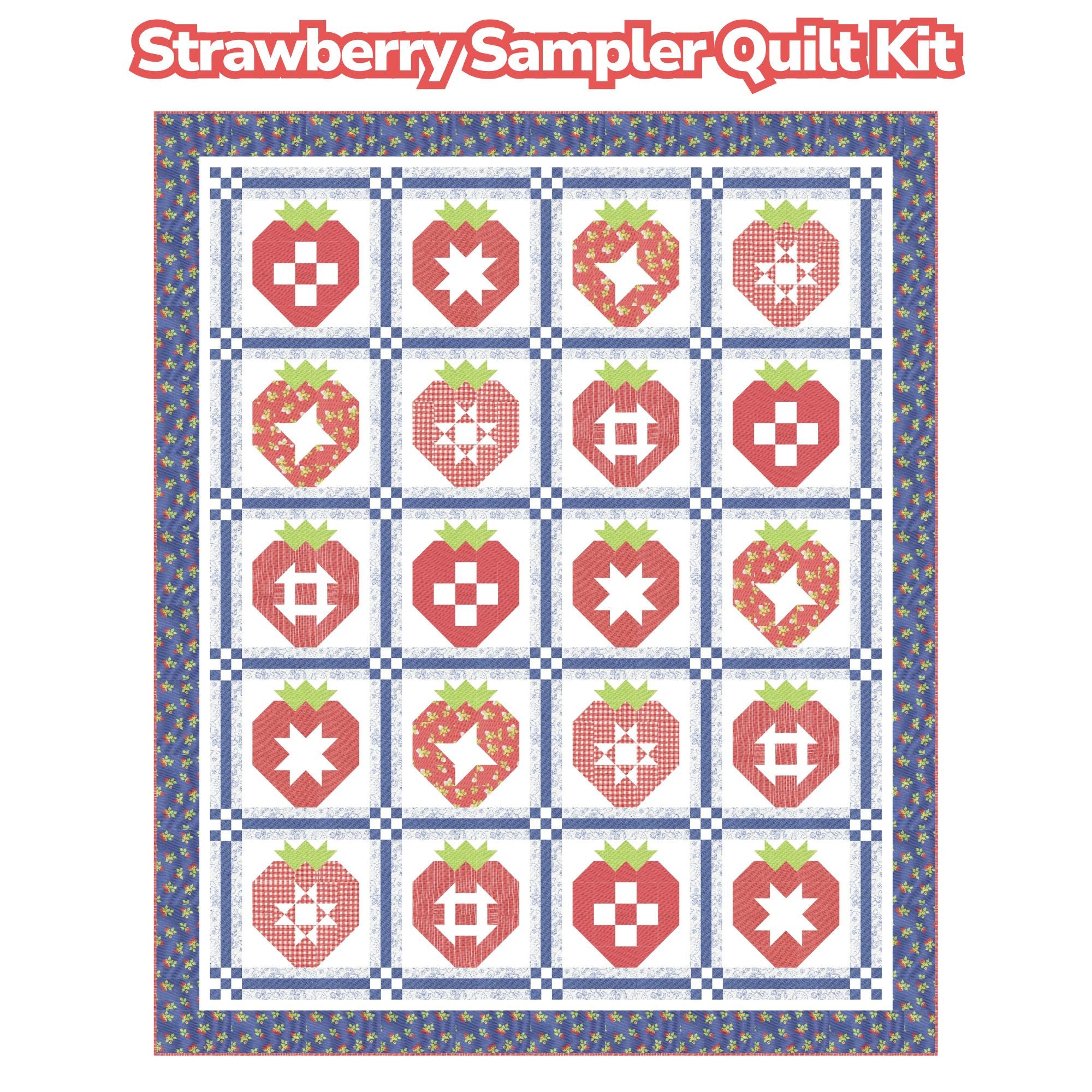 Strawberry Sampler Quilt Kit Boxed With Fruit Salad by Corey Yoder for Moda Fabrics | KIT29240