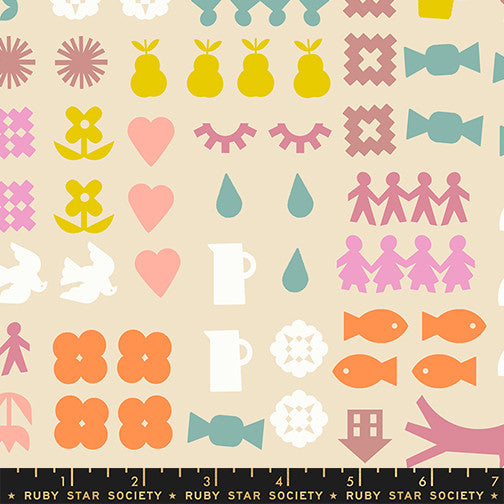 Paper Cuts 2 Together Parchment Yardage by Rashida Coleman Hale for Ruby Star Society | RS1107 11