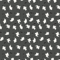 Frank and Friends Ghosts Charcoal Glow in the Dark Yardage by My Mind's Eye for Riley Blake Designs | GC17475-CHARCOAL