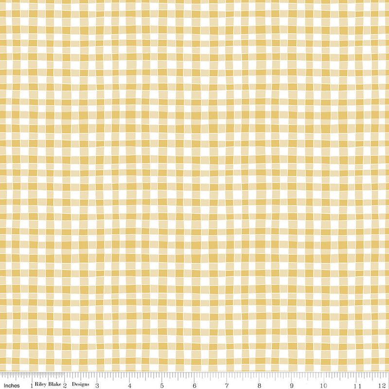 Clover Farm Gingham Yellow Yardage by Gracey Larson for Riley Blake Designs | C14765 YELLOW | Cut Options