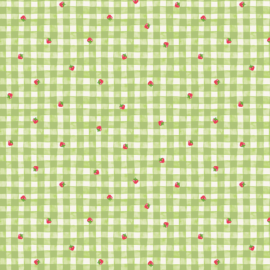PRESALE The World of Strawberry Shortcake Gingham Green Yardage for Riley Blake Designs | C18562-GREEN