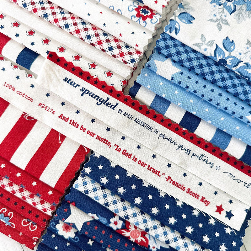 PRESALE Star Spangled Jelly Roll by April Rosenthal of Prairie Grass for Moda Fabrics | 40 Precut 2.5" Strips | 24170JR