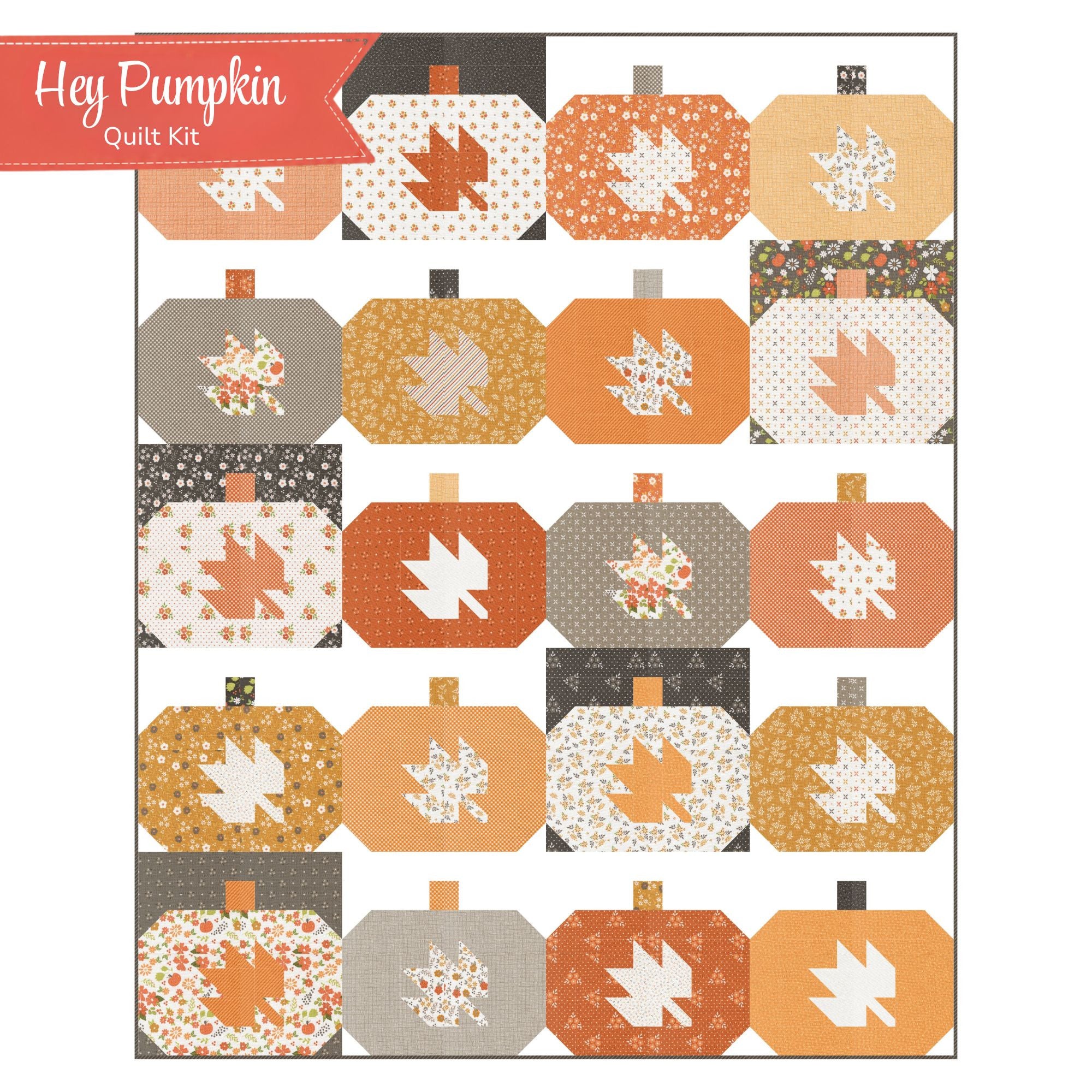 PRESALE Hey Pumpkin Quilt Kit With Birch and Willow by Sherri & Chelsi for Moda Fabrics | Quilt Size 56" x 70"
