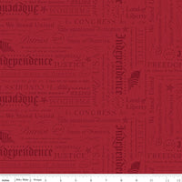 PRESALE Independence Declaration Cherry Tart Yardage by the RBD Designers for Riley Blake Designs | SKU