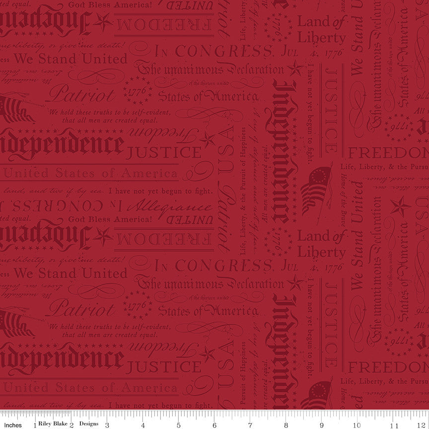 PRESALE Independence Declaration Cherry Tart Yardage by the RBD Designers for Riley Blake Designs | SKU