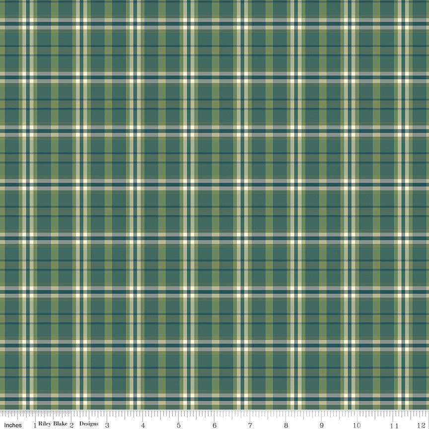 PRESALE A Spoonful of Sugar Plaid Poppins Grass Yardage by Jennifer Long of Sew A Story | C17087-GRASS