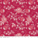Heirloom Red Line Floral Berry Yardage by My Mind's Eye for Riley Blake Designs | C14341 BERRY Quilting Cotton Fabric