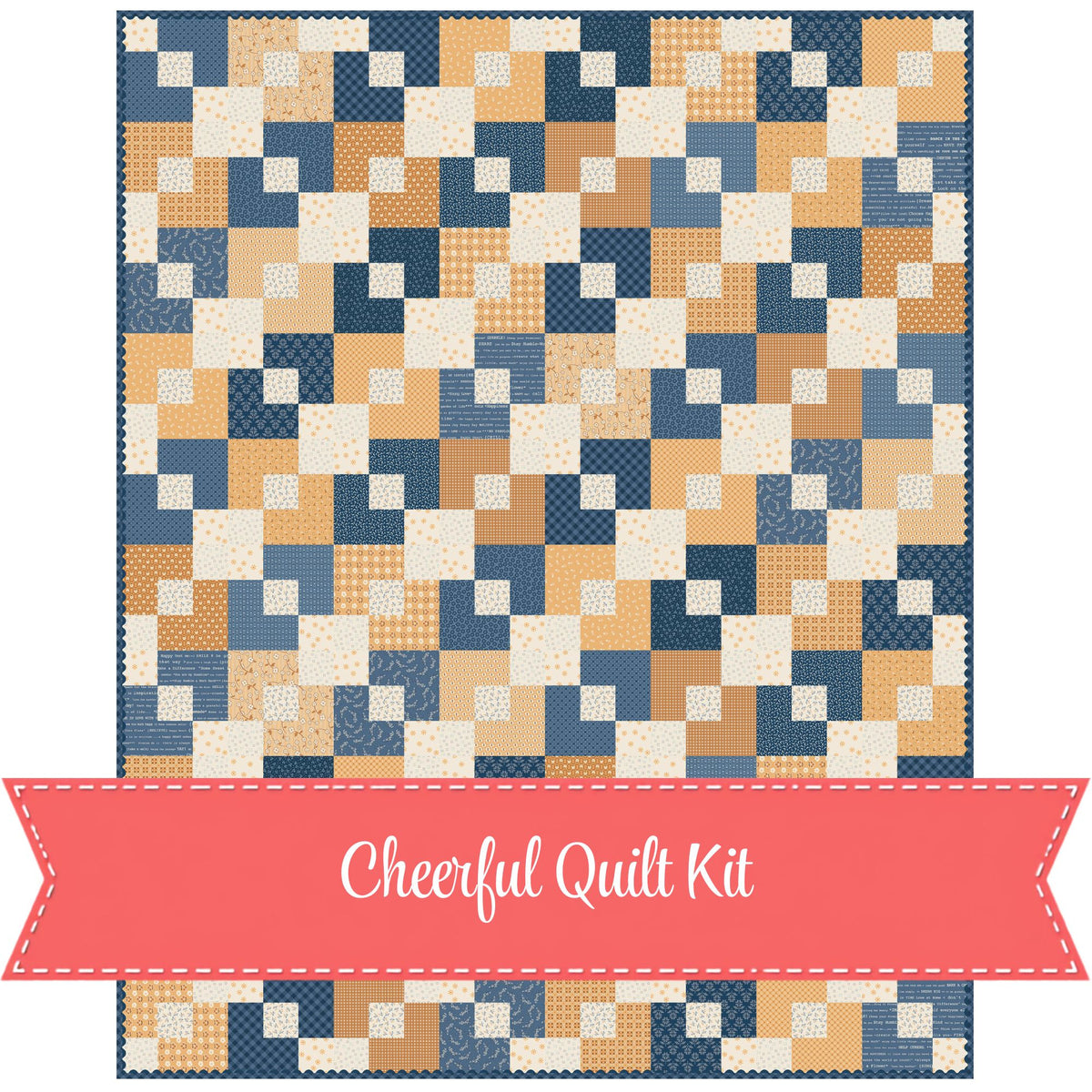 PRESALE Cheerful Custom Quilt Kit by Lori Holt of Bee in my Bonnet | Quilt Size 72 1/2" x 90 1/2" | FREE PATTERN