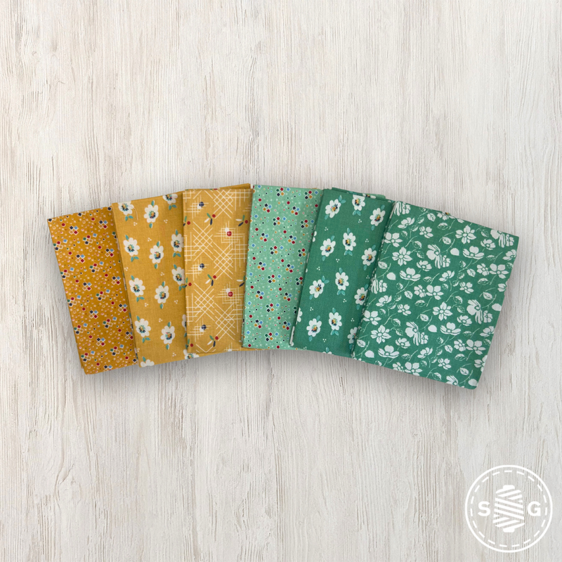 Always in Season Custom Fat Quarter Yellow Green Colorway Bundle by American Jane for Riley Blake Designs | Curated Bundle 6 FQs