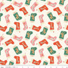 Holiday Cheer Cream Stockings Yardage by My Mind's Eye for Riley Blake Designs |C13611 CREAM