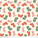 Holiday Cheer Cream Stockings Yardage by My Mind's Eye for Riley Blake Designs |C13611 CREAM