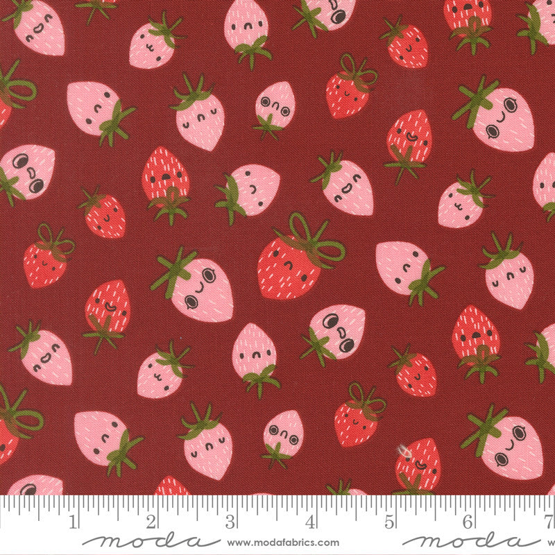 PRESALE Funny Valentine Strawberries Rose Yardage by Lizzy House for Moda Fabrics | 37142 18