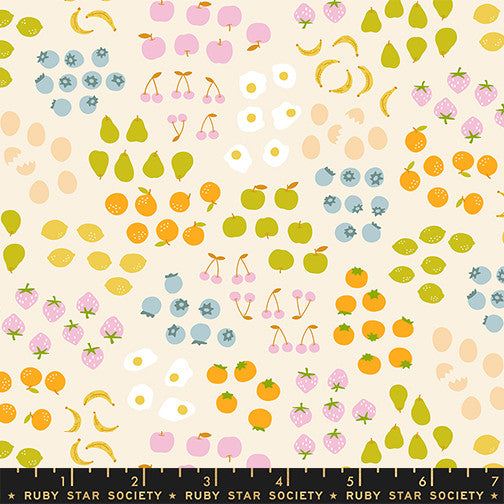 Egg and Friends Froot Natural Yardage by Kimberly Kight for Ruby Star Society | RS3093 11
