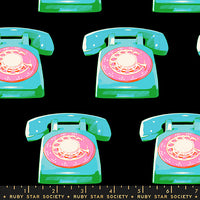 PRESALE Sparkle Mart Telephones Black Yardage by Melody Miller for Ruby Star Society | RS0121 18