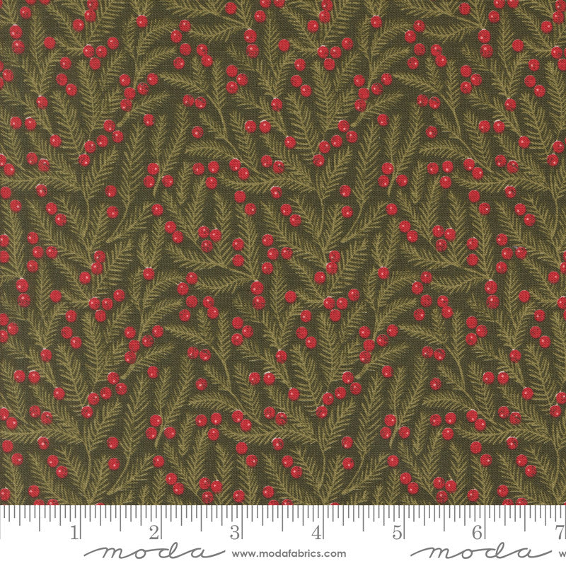 PRESALE Berry And Pine Pine Needles Evergreen Yardage by Lella Boutique for Moda Fabrics | 5243 13