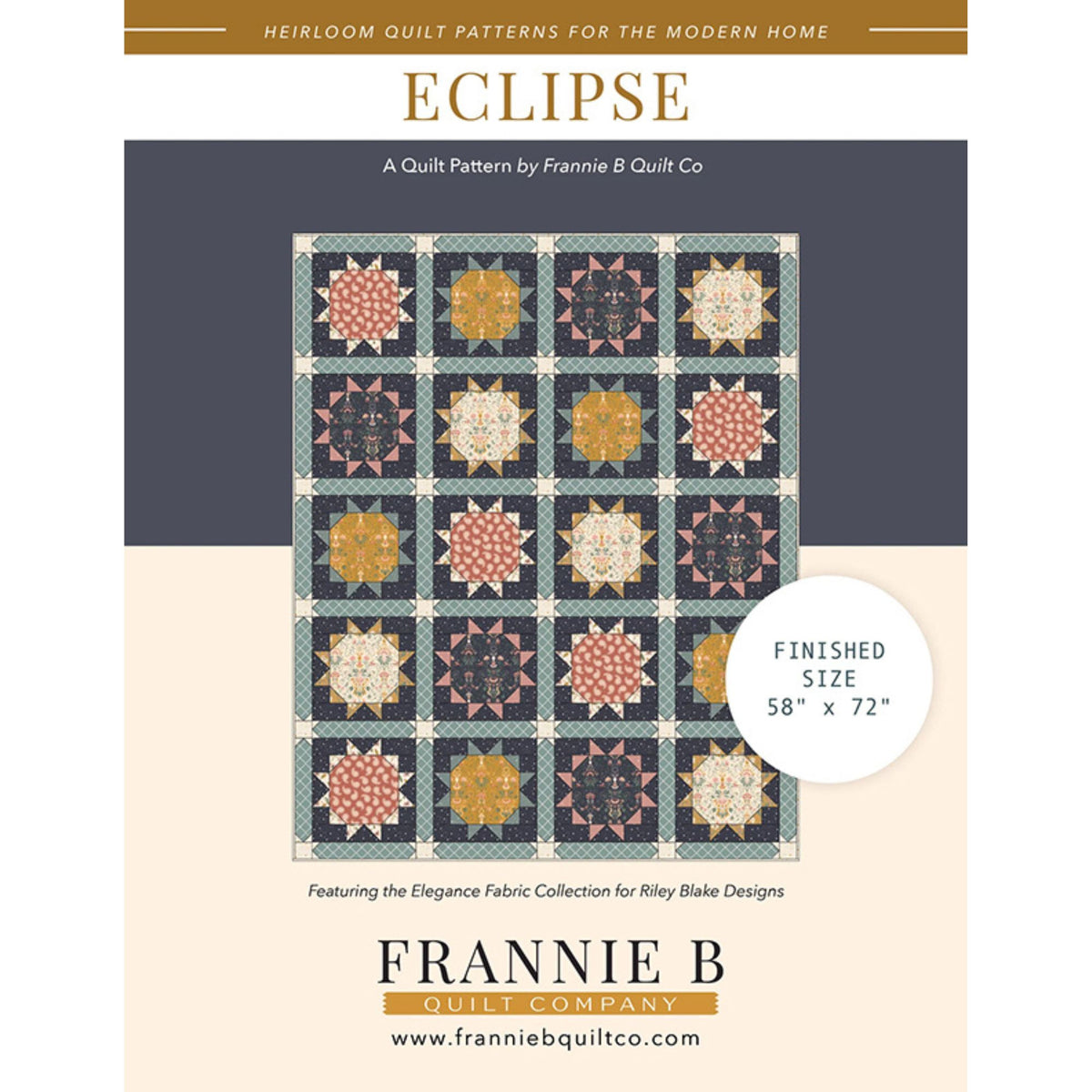 Eclipse Quilt Pattern Pattern by Frannie B Quilting Co. | P172-ECLIPSE