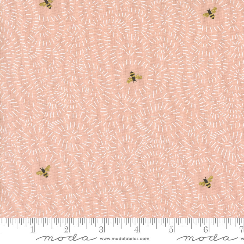 Bee Garden Twists and Turns Metallic Rose by Gingiber for Moda Fabrics | 48415 17M