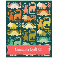 PRESALE Dinosaurs Quilt Kit With Popcorn by Elizabeth Hartman for Moda Fabrics | Quilt Size 69” x 85”