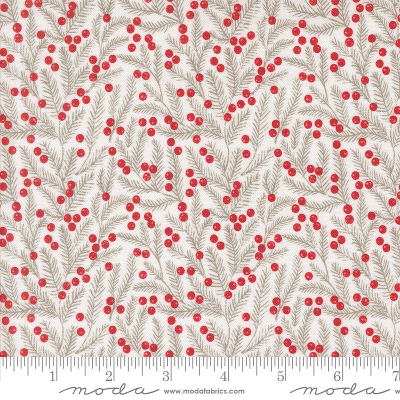 PRESALE Berry And Pine Pine Needles Snow Yardage by Lella Boutique for Moda Fabrics | 5243 11