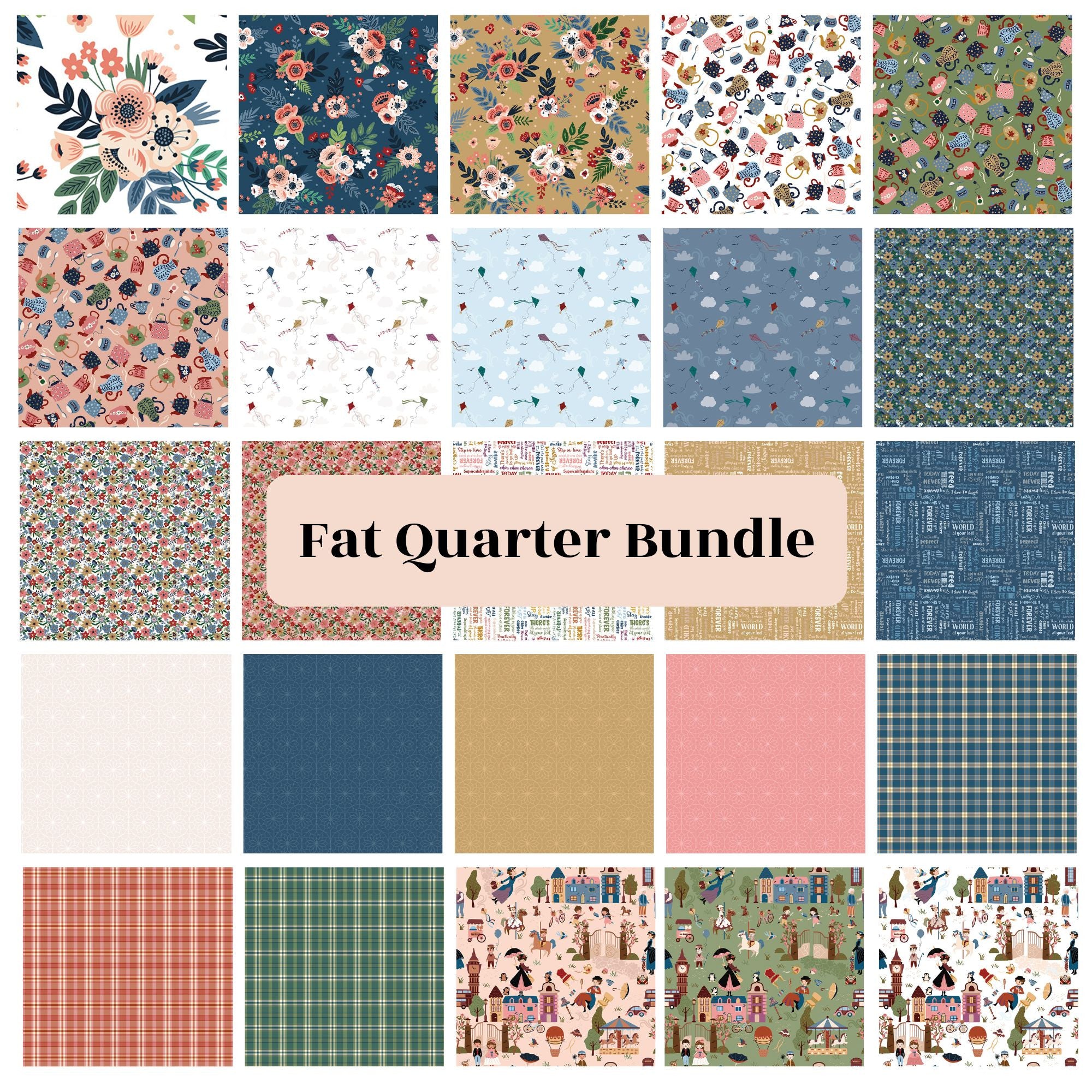 PRESALE A Spoonful of Sugar Fat Quarter Bundle by Jennifer Long of Sew A Story | 25 SKUs | FQ-17080-25