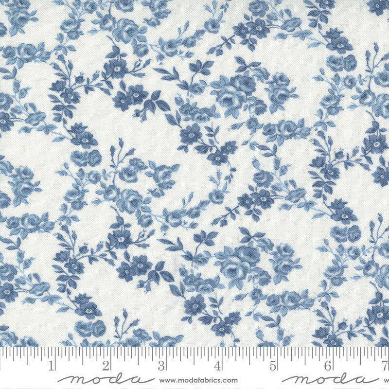 Nantucket Summer Surfside Cream Blue Yardage by Camille Roskelley for Moda Fabrics | 55263 24