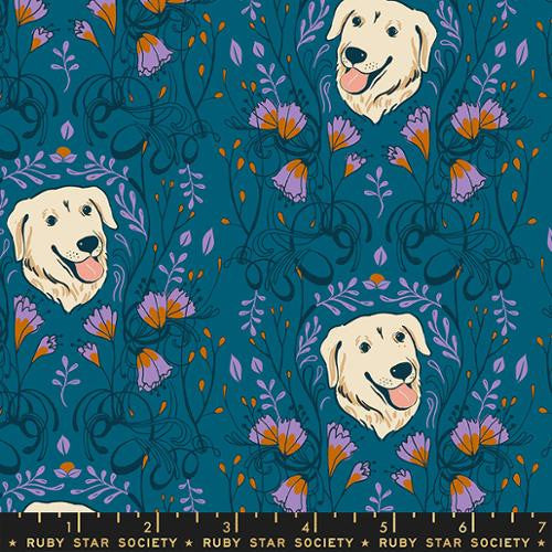 Dog Park Teal Golden Garden Yardage by Sarah Watts of Ruby Star Society for Moda Fabrics | RS2093 12 | Cut Options