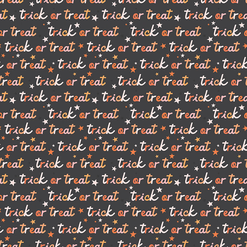 PRESALE Hey Pumpkin Trick or Treat Charcoal Yardage by My Mind's Eye for Riley Blake Designs | C16034-CHARCOAL