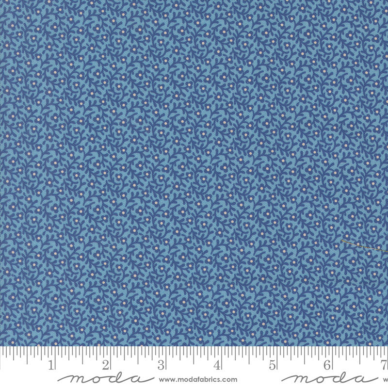 Sallys Stitches Creeping Thyme Prussian Blue Yardage by Betsy Chutchian for Moda Fabrics | 31714 13
