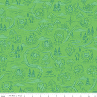 100 Aker Woods Map Green Yardage by Jill Howarth for Riley Blake Designs | C15171-GREEN