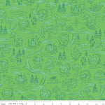 100 Aker Woods Map Green Yardage by Jill Howarth for Riley Blake Designs | C15171-GREEN