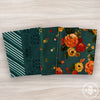Happy Fall Days Custom Fat Quarter Bundle Teal by Kelsey Carlson for Riley Blake Design | 4 Precut Fat Quarters