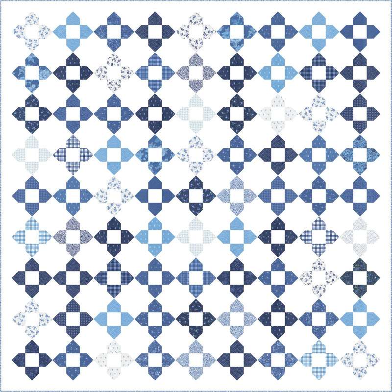 PRESALE Bluebird Custom Quilt Kit | Blueprint by Camille Roskelley for Moda Fabrics | Quilt Size 72" x 72" (White Version)
