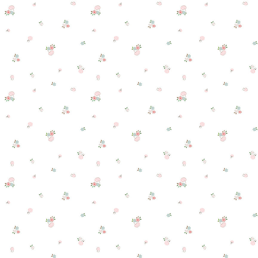 Whimsical Woodland Mushrooms WhiteYardage by Tasha Noel for Riley Blake Designs | C17644-WHITE