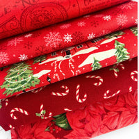 PRESALE Christmas Fat Quarter Bundle Red | Holiday Cheer by Stacy Iest Hsu for Moda Fabrics | 5 FQs | Curated Bundle