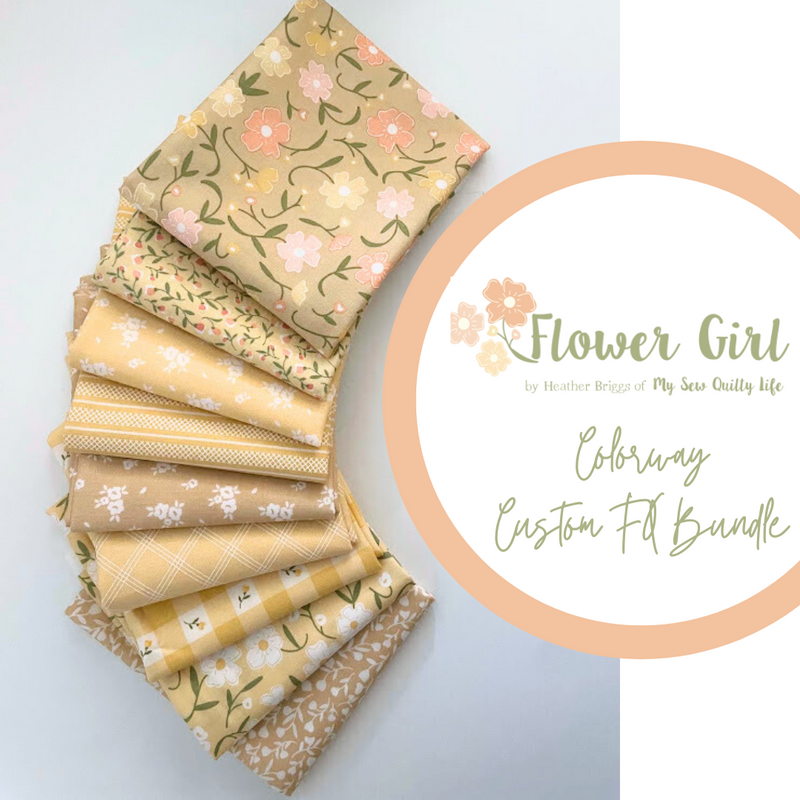 Flower Girl Sunshine Colorway Fat Quarter Bundle by Heather Briggs of My Sew Quilty Life | Custom Bundle | 7 FQs