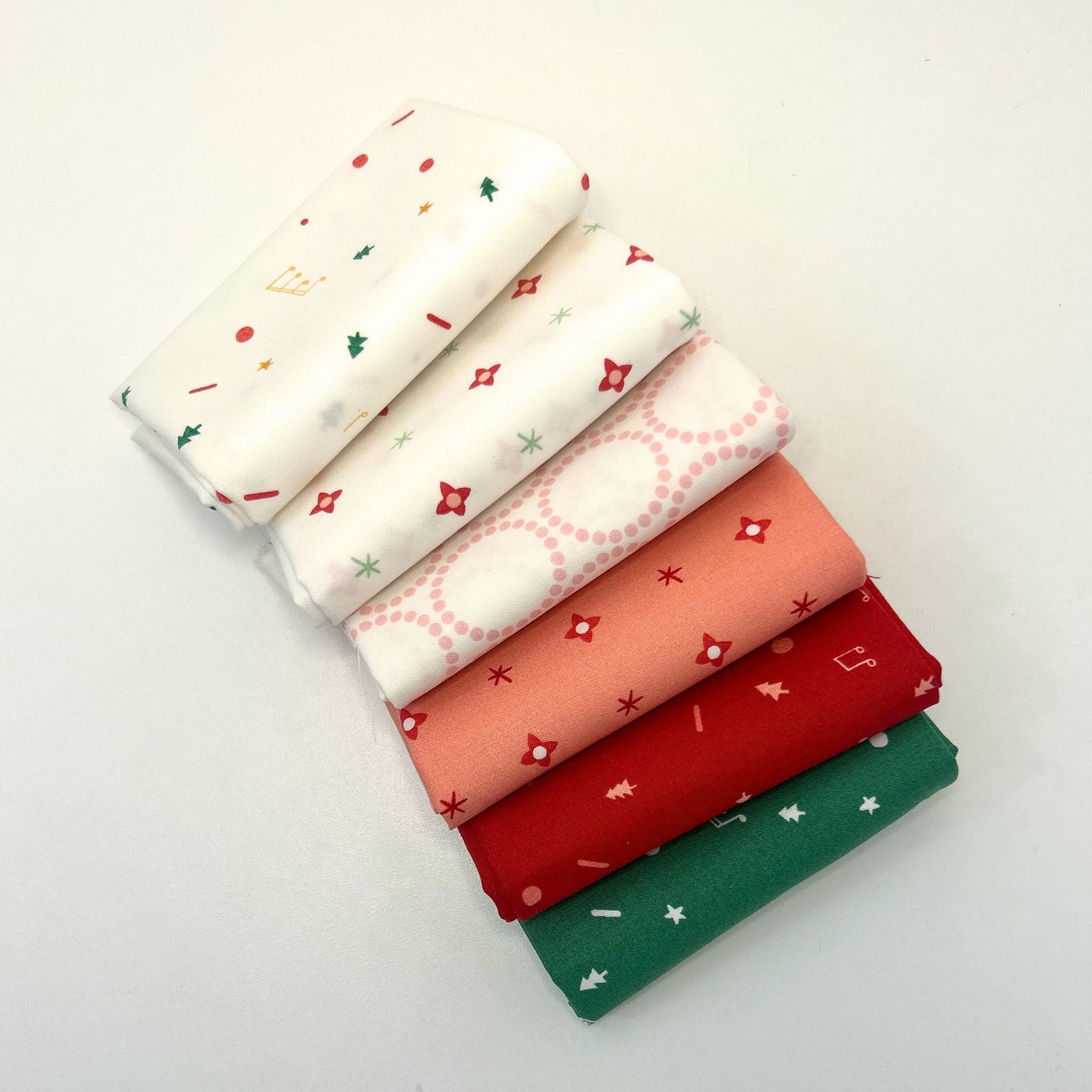Tiny Christmas Custom Fat Quarter Bundle by Lizzy House for Moda Fabrics | 6 FQs | Curated Bundle