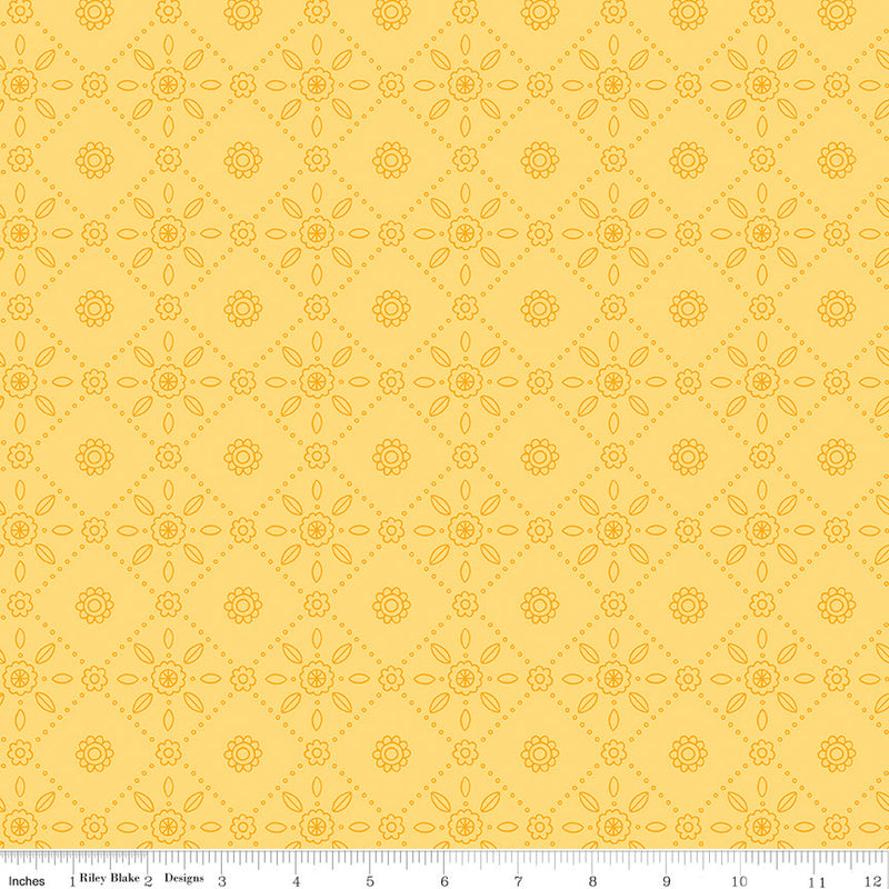 Little Darlin' Folk Tile Yellow Yardage by the RBD Designers for Riley Blake Designs | C16973-YELLOW