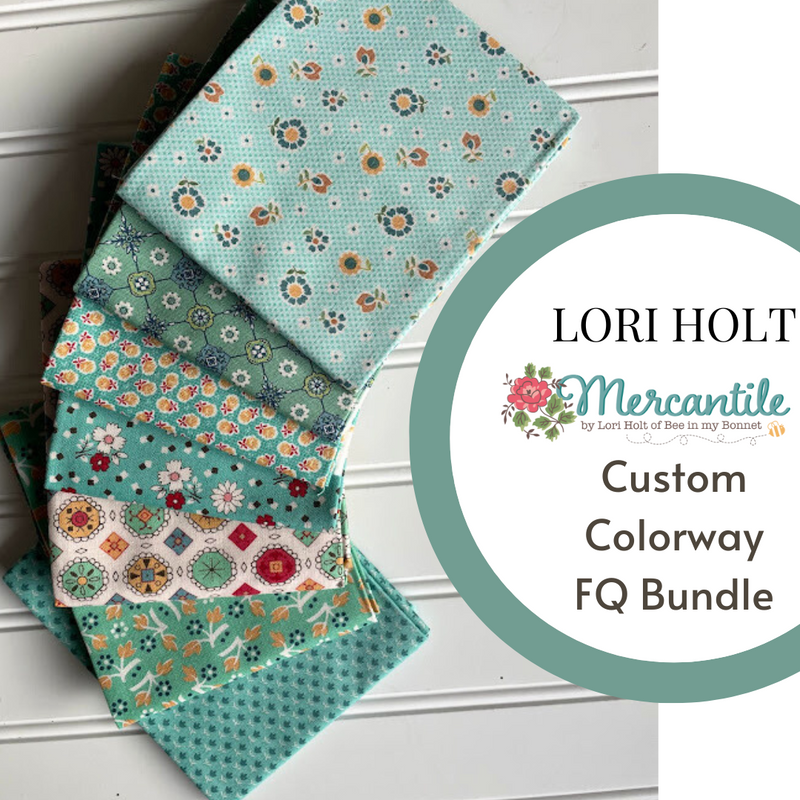 Mercantile Seaglass Colorway Fat Quarter Bundle by Lori Holt for Riley Blake Designs | Custom Bundle | 7 FQs