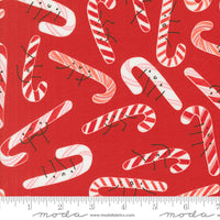 Tiny Christmas Candy Cane Christmas Red Yardage by Lizzy House for Moda Fabrics | 37134 12