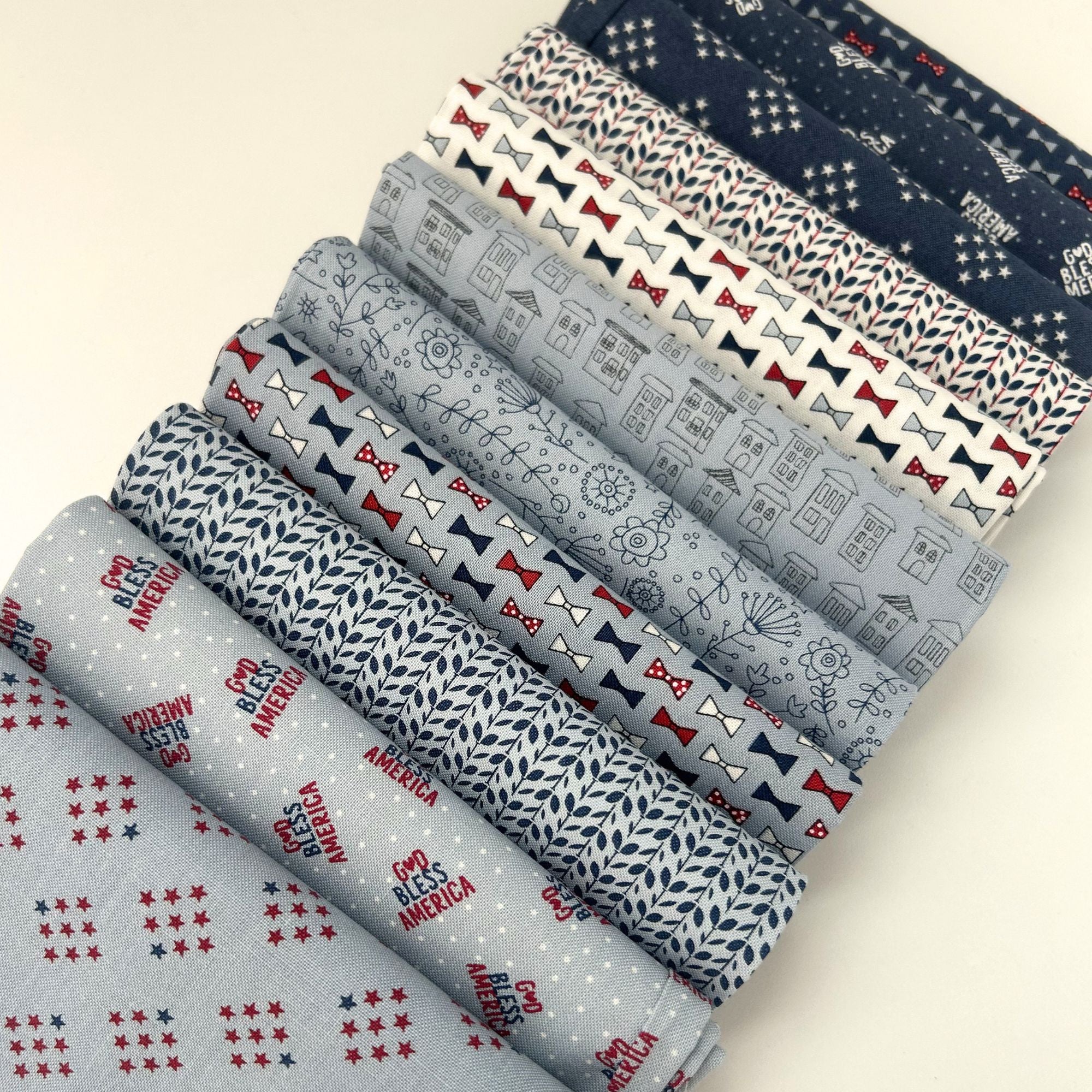 Independence Day Custom Fat Quarter Bundle Blue by Sweetwater for Moda Fabrics | 11 FQs | Curated Bundle